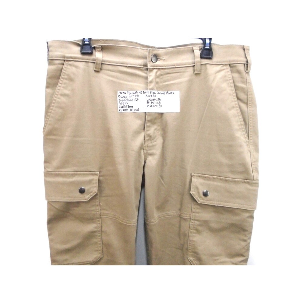 Duluth Trading 40 Grit Cargo Pants Mens 36x30 Tan Flex Workwear Standard Fit - Picture 2 of 11